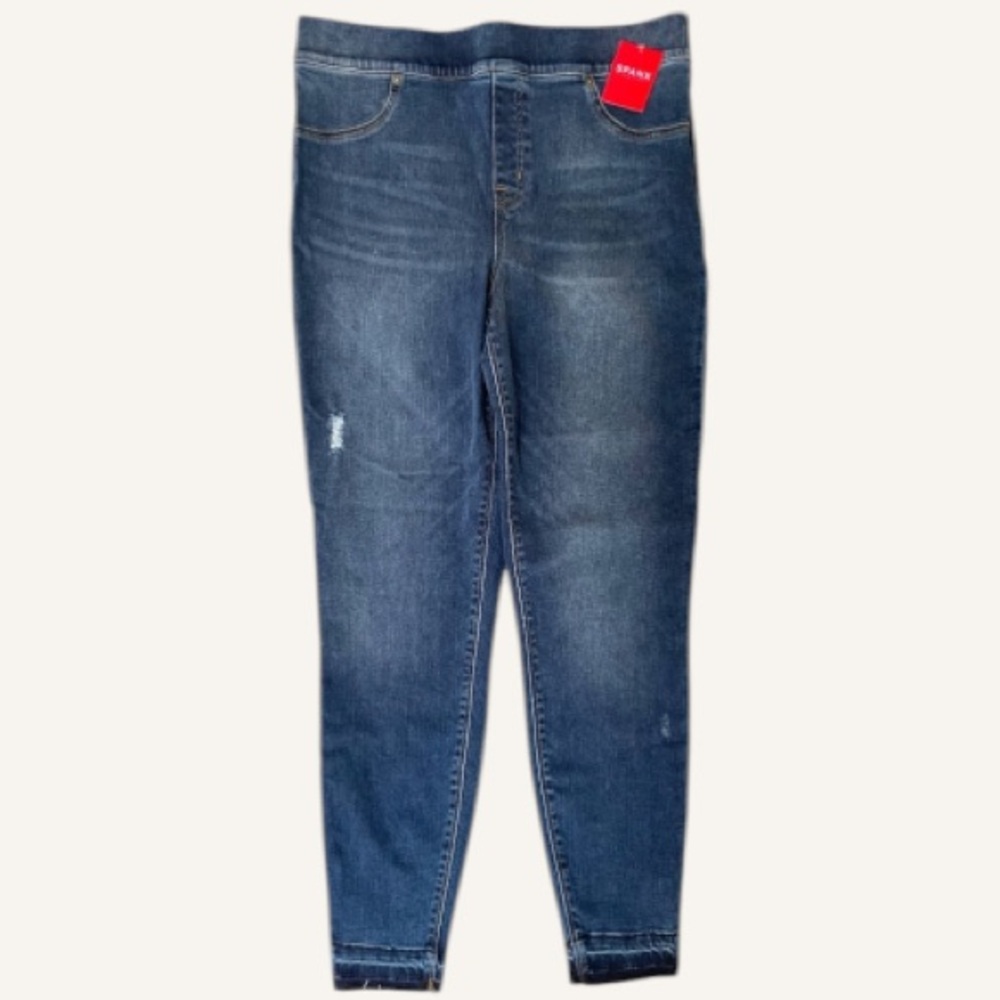 SPANX Lightly Distressed Denim Leggings